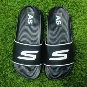 স্টাইলিশ কালো স্লিপ-অন স্লাইড স্যান্ডেল ফর মেন ( সাইজ 40-44 )