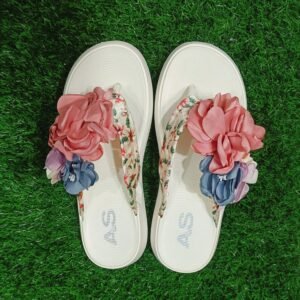 ফুলের  ফ্লোরাল ভি-স্ট্র্যাপ স্যান্ডেল (সাইজ 36-40)